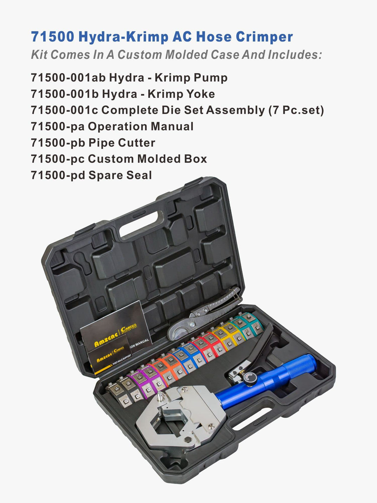 AMZCNC 71500 die sizes 6-8SRB for precise crimps.