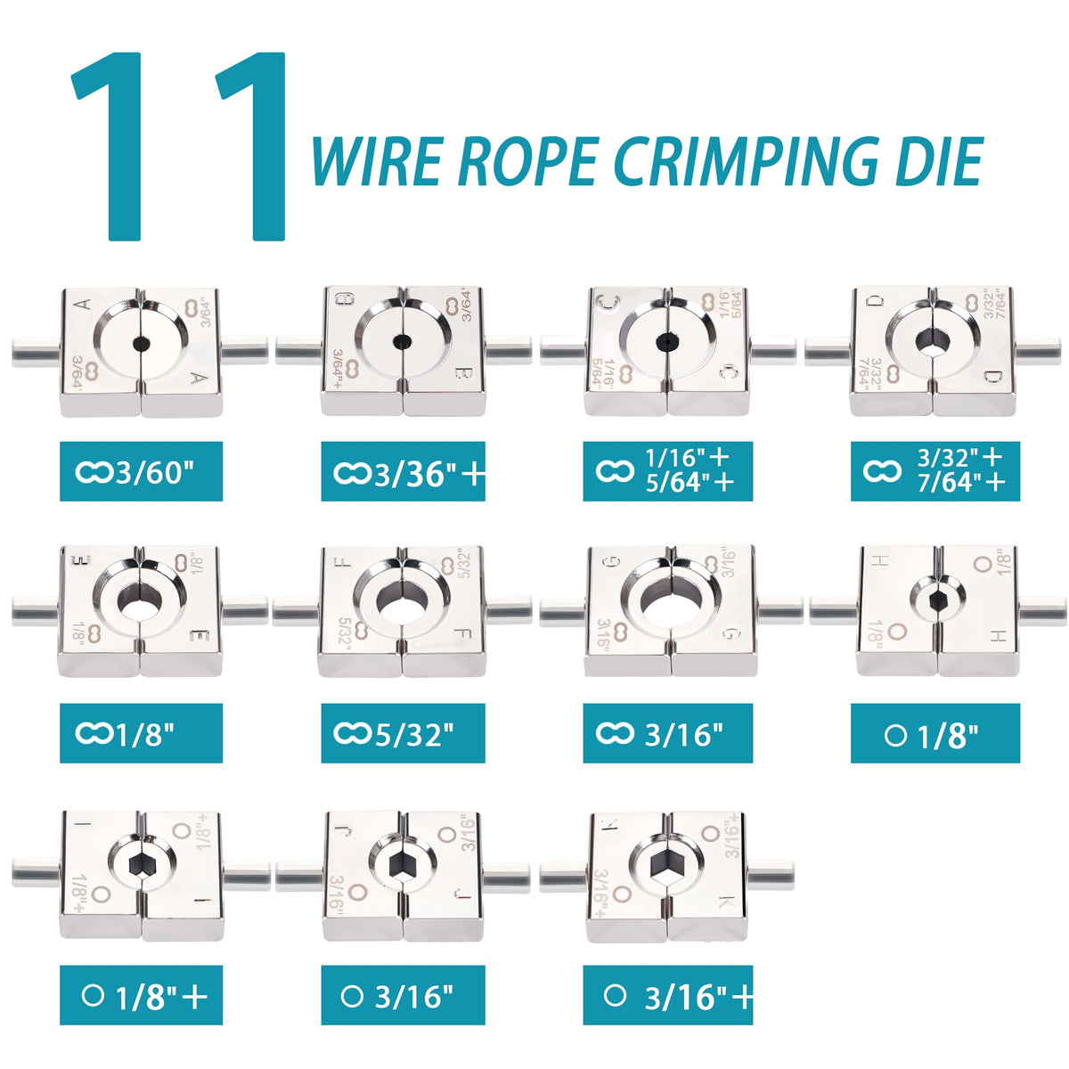 AMZCNC crimping tool dies close-up demonstrating secure sleeves.