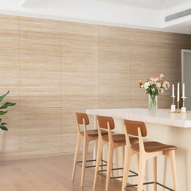 AMZDEPOT bamboo ceiling and cabinet accents bring tropical charm to interiors