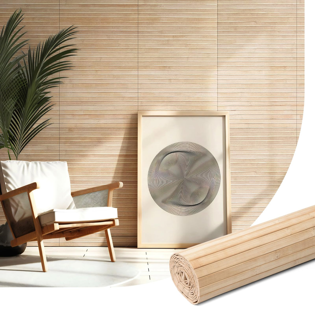 AMZDEPOT natural bamboo wall panel application shows versatile interior decor ideas for walls ceilings and furniture