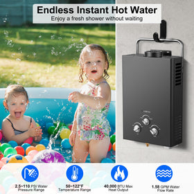 Amzgachfktch 6L tankless heater setup for quick on-site install.