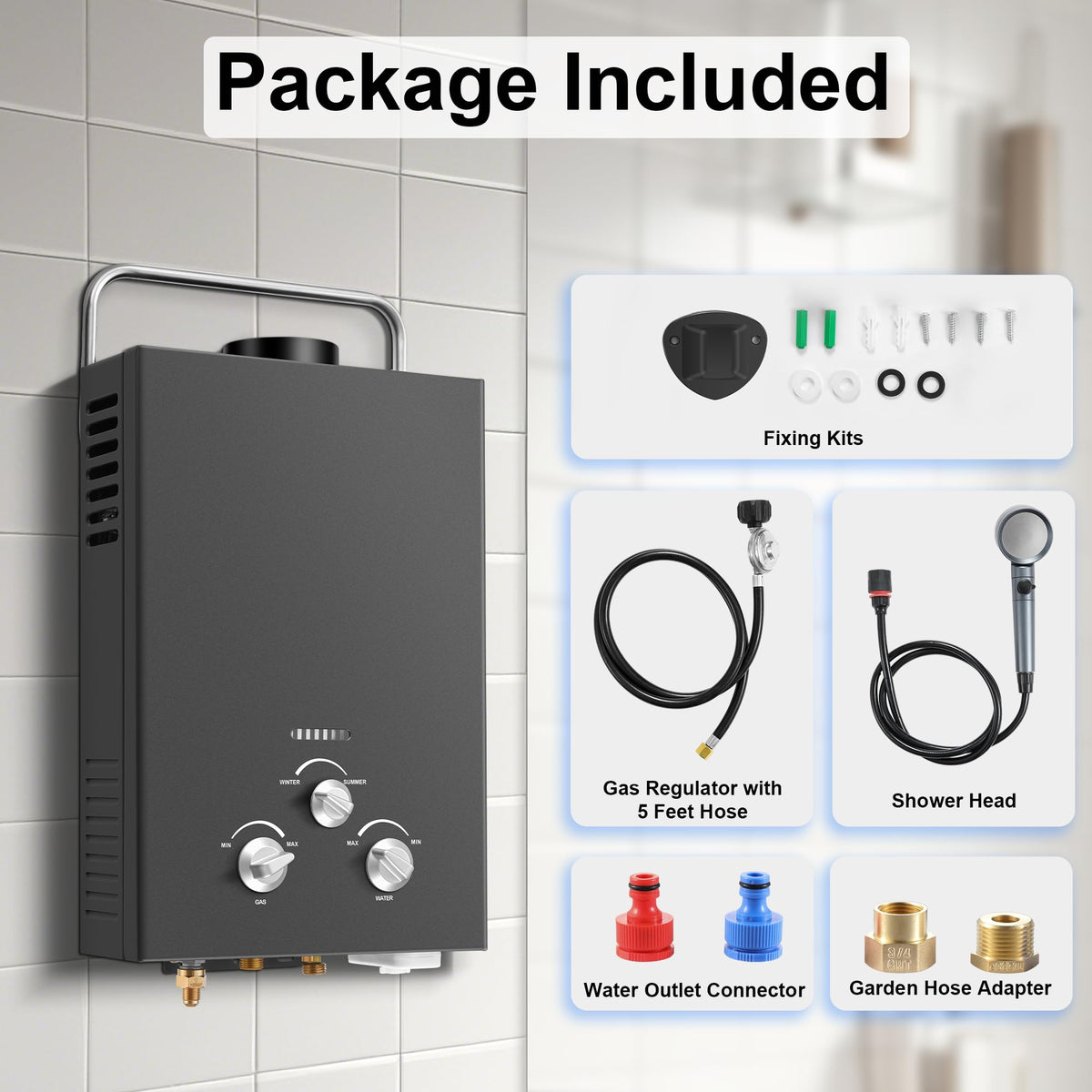 Amzgachfktch off-grid camping use for mobile hot water needs.