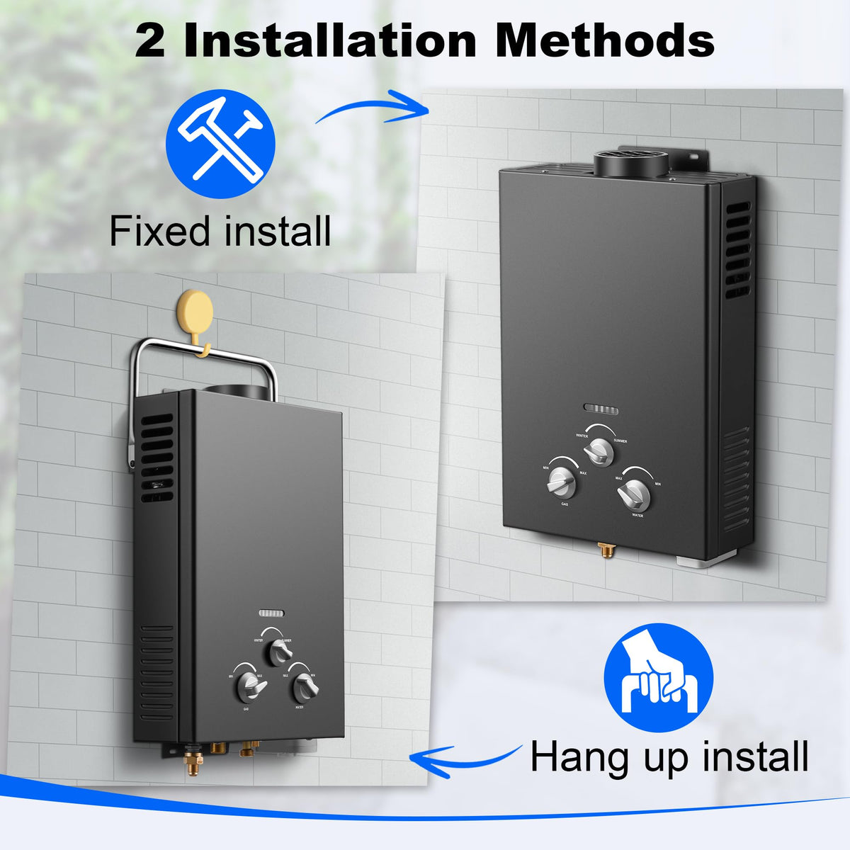 Amzgachfktch packaged accessories with shower head and regulator for setup.