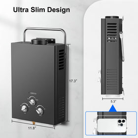 Amzgachfktch portable water heater with handle for easy carry.