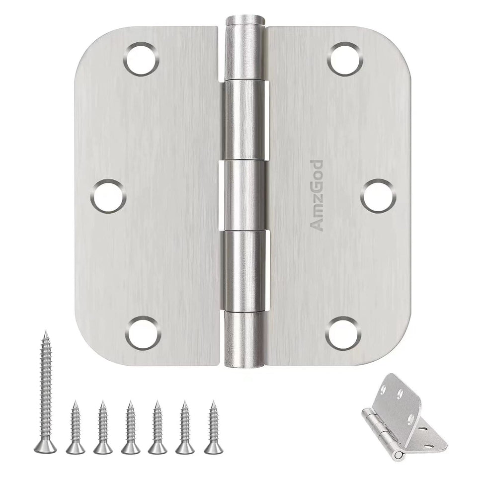 AmzGod brushed nickel hinges, 12-pack for durable interior doors