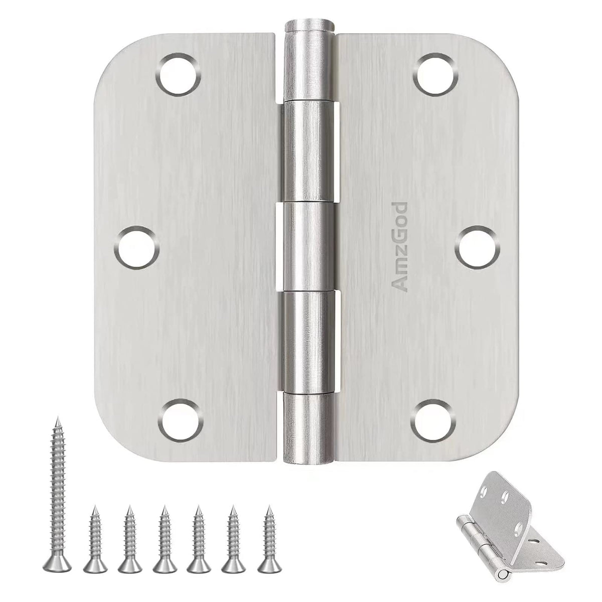 AmzGod brushed nickel door hinges in a 42‑pack ready for durable interior doors