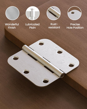 AmzGod satin nickel hinges provide quiet, low-friction performance