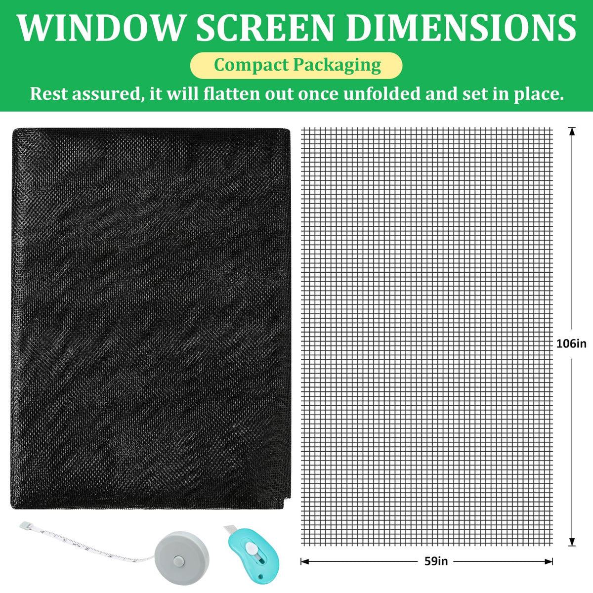 Amzjjle fiberglass mesh for screens offers tear resistance and long-lasting protection.