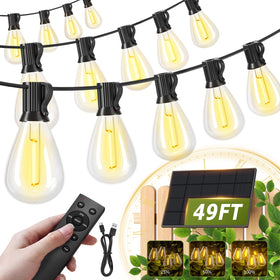 Amzrap 50ft solar string lights for outdoor ambiance in the backyard