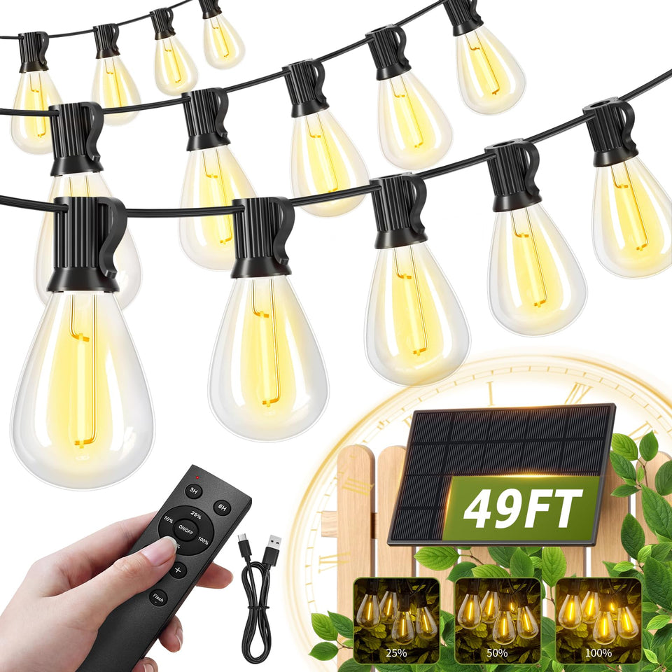 Amzrap 50ft solar string lights for outdoor ambiance in the backyard