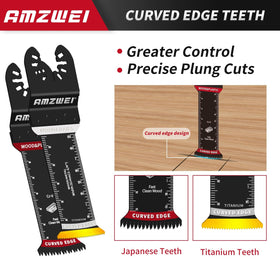 AMZWEI curved-edge blades enhance stability for cleaner cuts