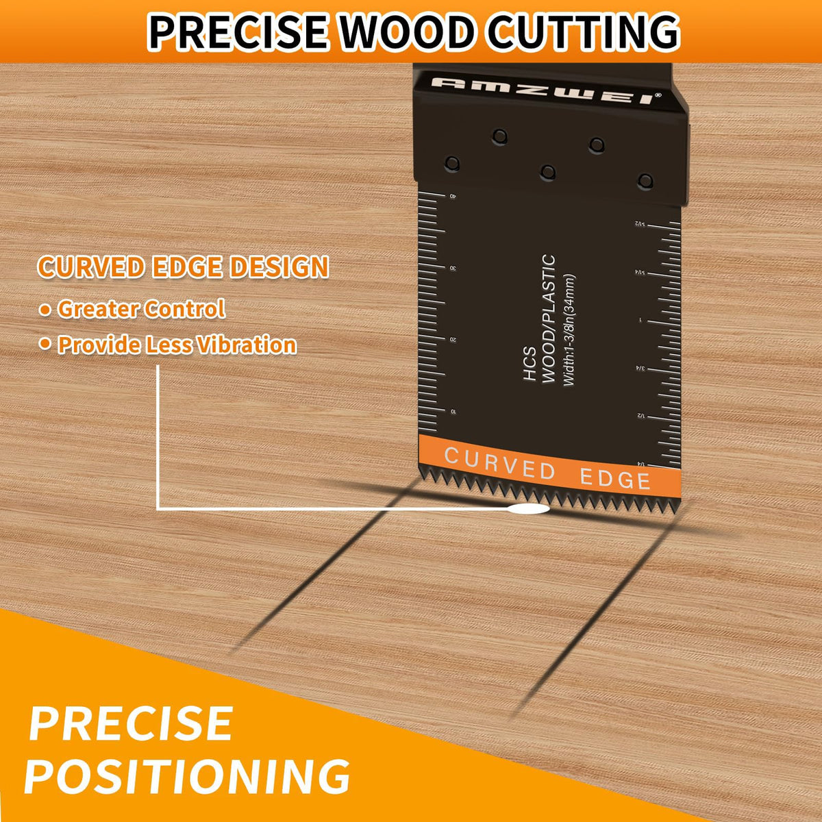 AMZWEI curved-edge blades for precise starts and stable tracking during cuts