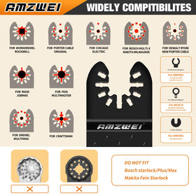 AMZWEI blades in action cutting wood, metal, and plastic with control