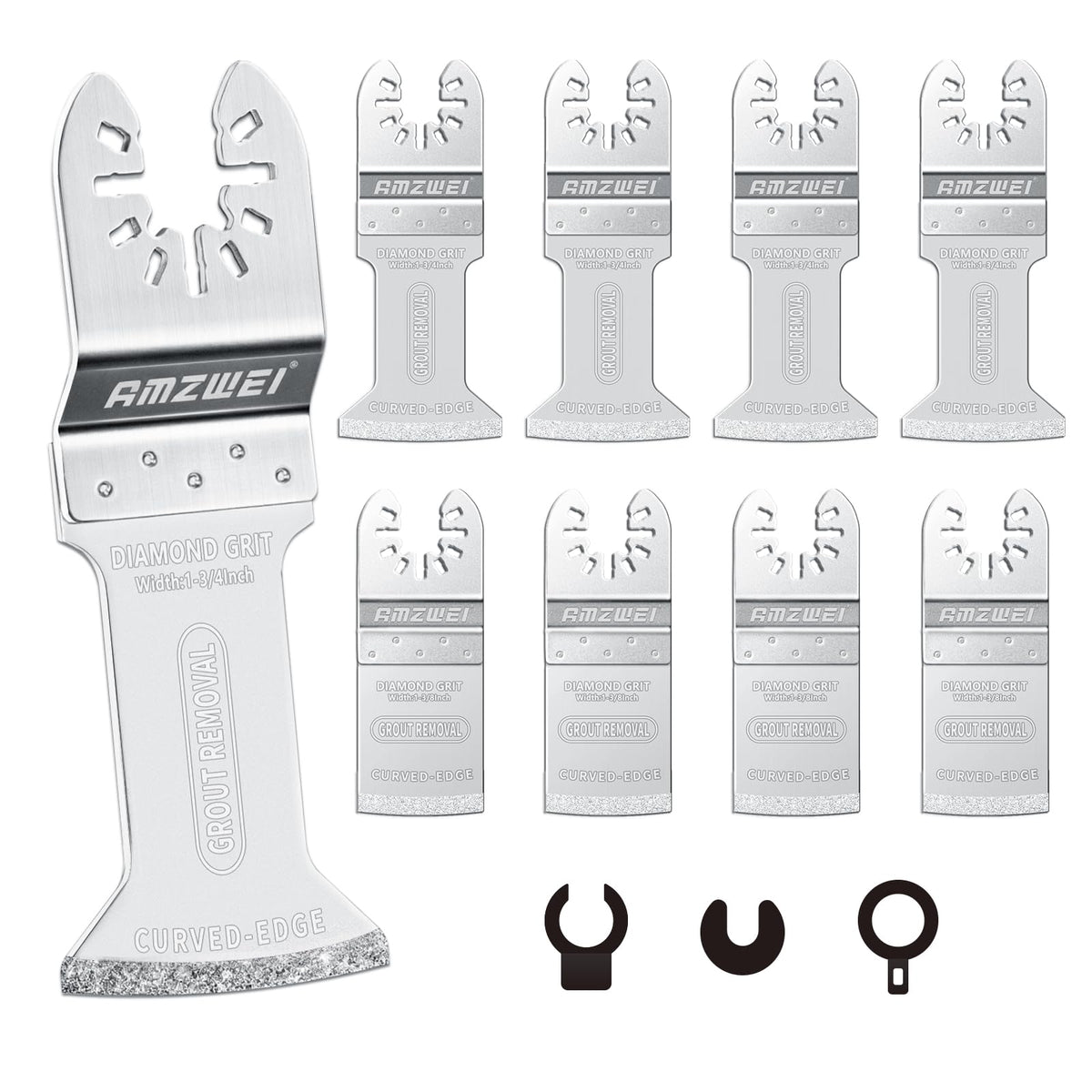 AMZWEI diamond oscillating blades set for versatile tile work and grout removal