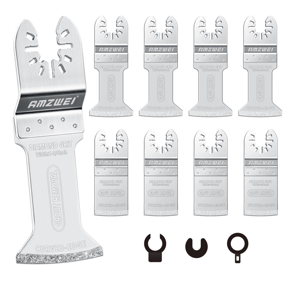 AMZWEI diamond oscillating blades set for versatile tile work and grout removal