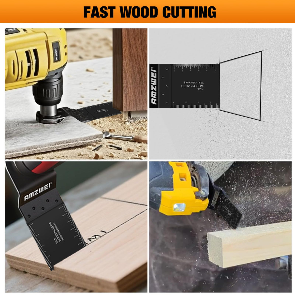 AMZWEI blades handle PVC, drywall, and metal brackets with ease.