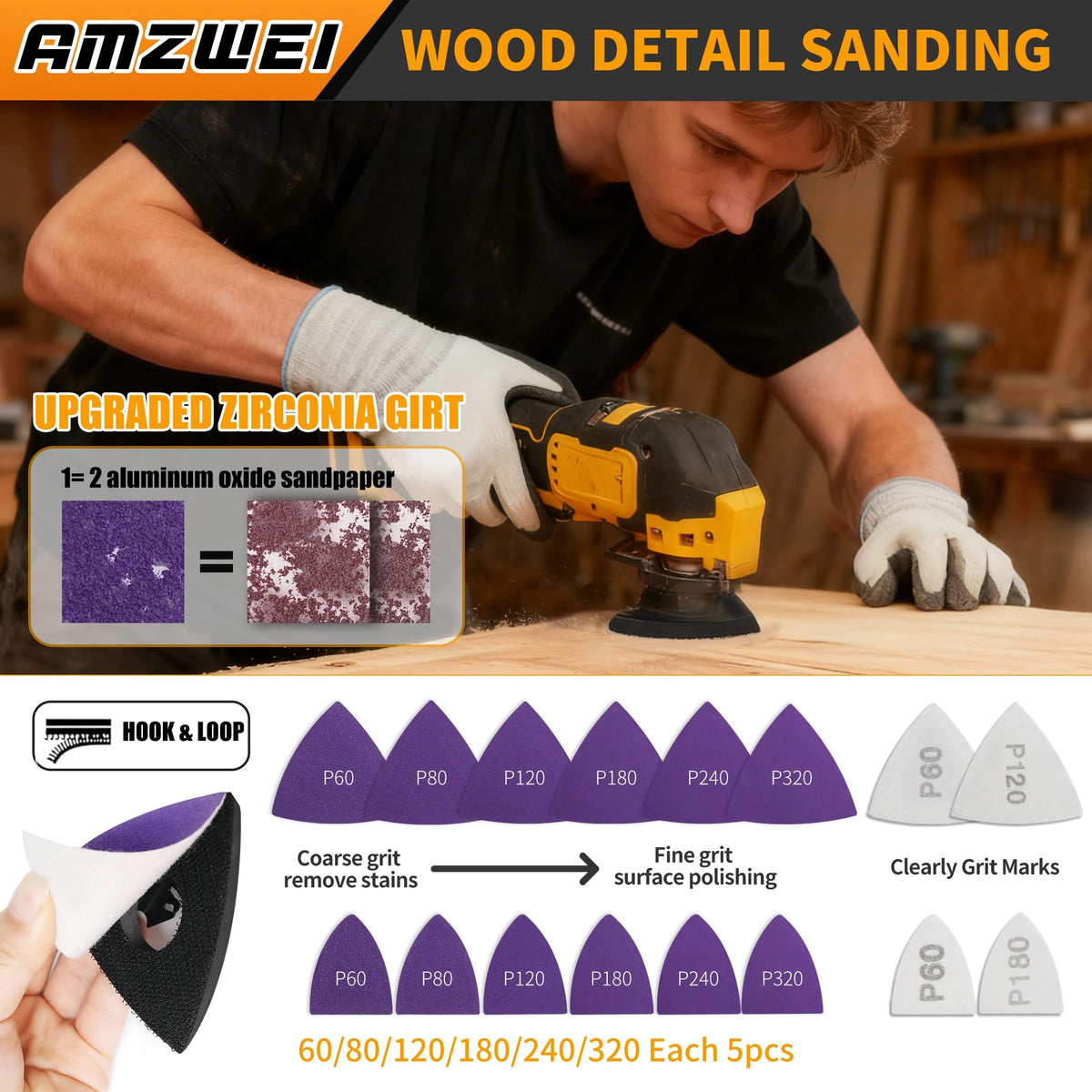 AMZWEI universal compatibility fits most oscillating tools with adapters