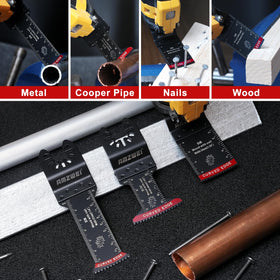 AMZWEI universal interface ensures compatibility with most oscillating tools.