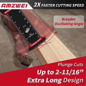 AMZWEI blades cut wood, metal, plasterboard, and plastic