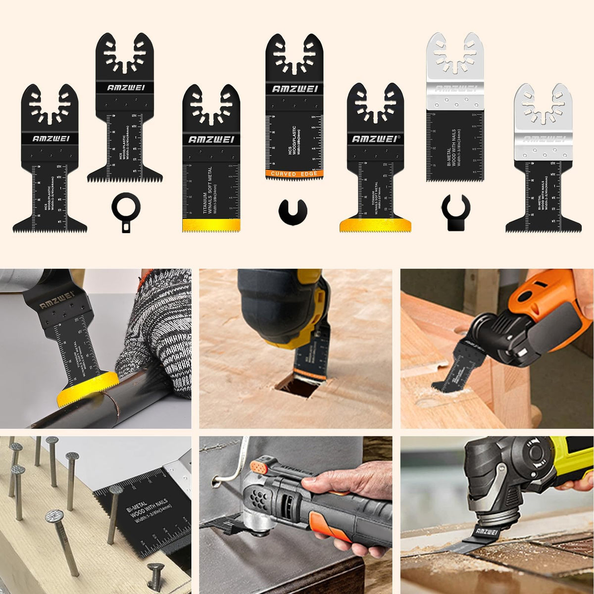 AMZWEI universal interface fits most oscillating tools.