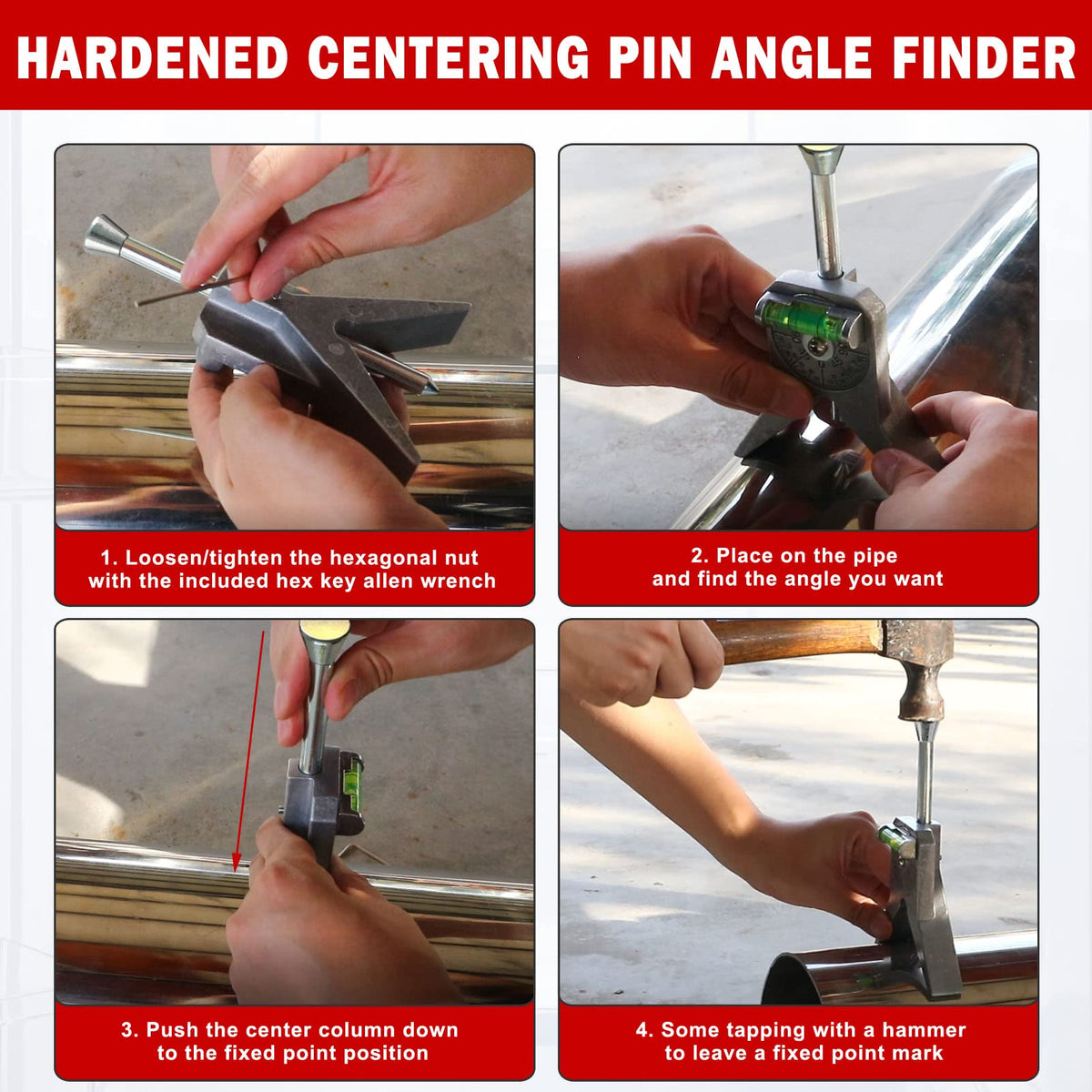 Anblak pipe center finder on a 4-inch Y-type base for accurate layout.