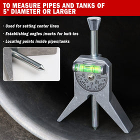Anblak pipe center marker tool showcasing easy angle and centerline marking.