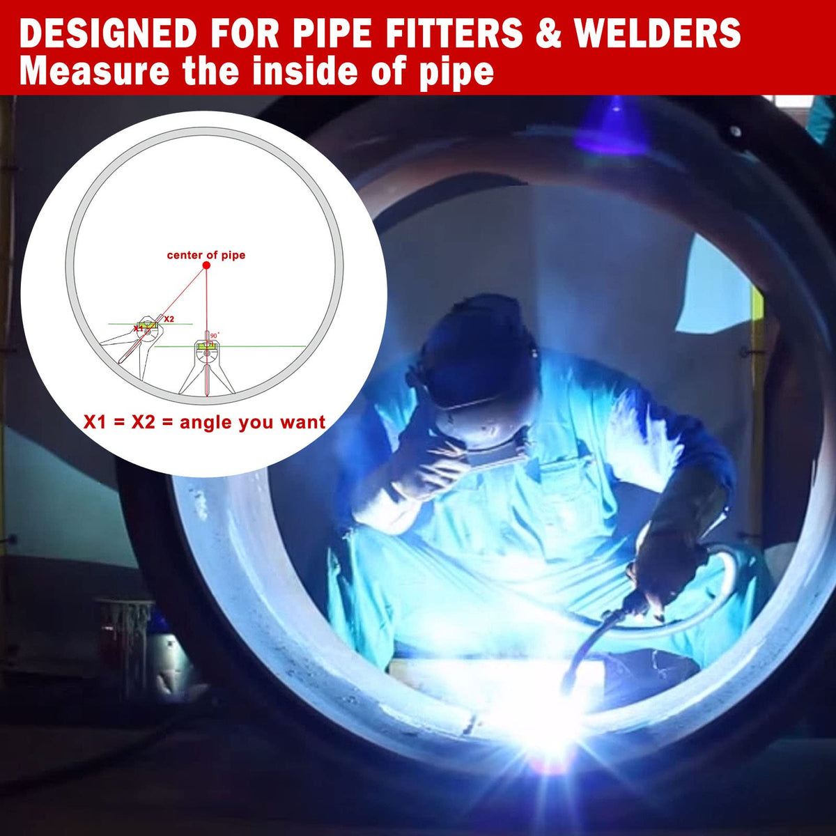 Anblak sturdy pipe-center finder made from heat-resistant gasket material.