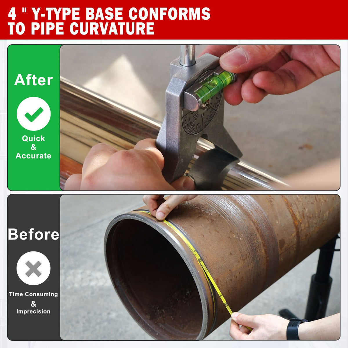 Anblak welding scene using the center finder to locate points inside a pipe.