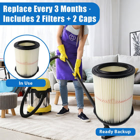 ANBOO filter in use during shop cleanup for dusty debris