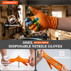 ANBOSON powder-free nitrile gloves for comfortable, latex-free wear