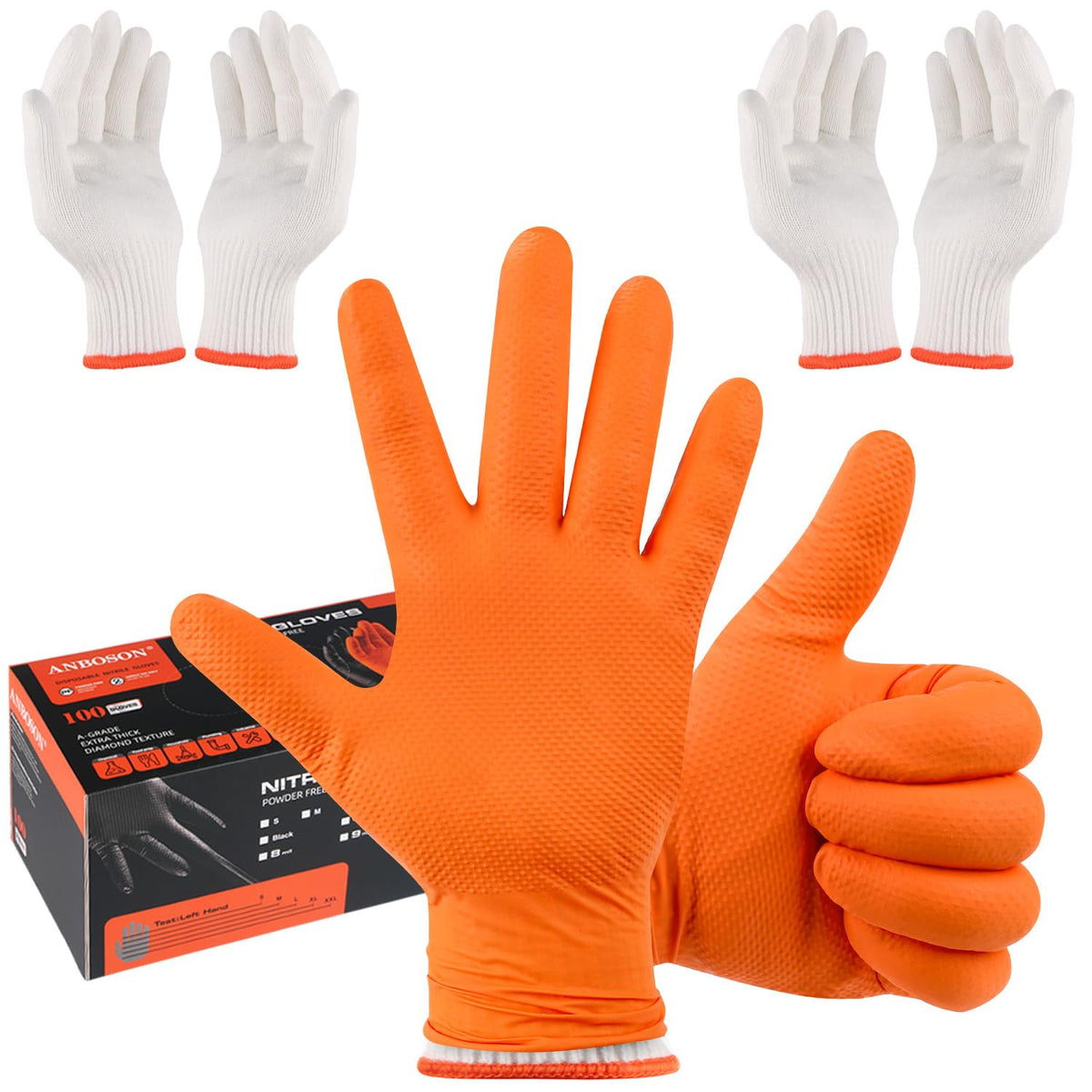 ANBOSON BBQ gloves with dual-layer heat protection for safe grilling