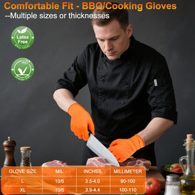 ANBOSON BBQ gloves provide a secure grip on greasy foods and hot tools.