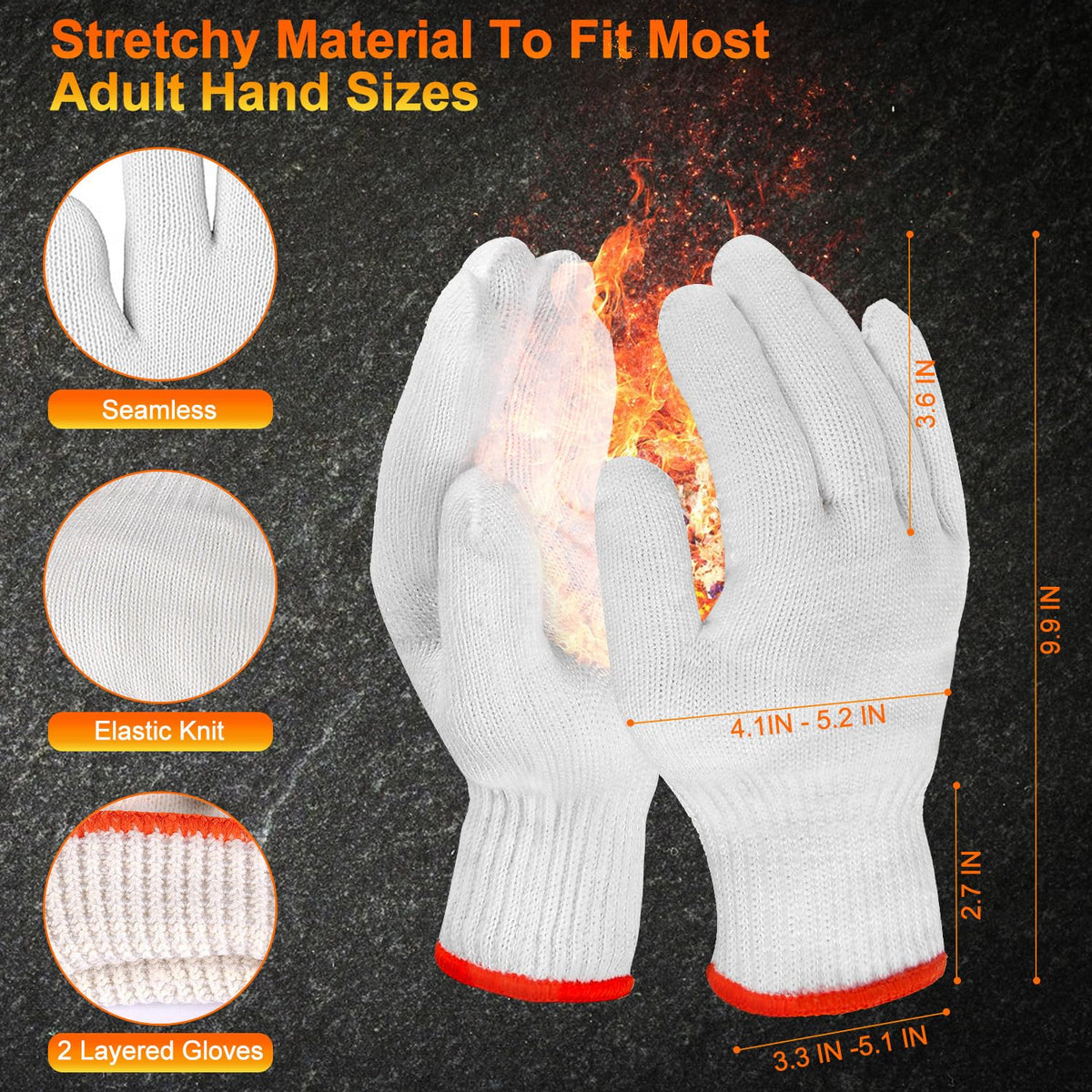 ANBOSON BBQ gloves feature rugged durability for grilling and smokers.