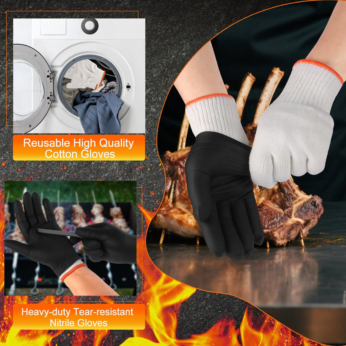 ANBOSON gloves ideal for grilling, smoking, cleaning, and prep