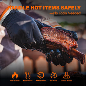 ANBOSON nitrile gloves resist sharp tools and hot surfaces