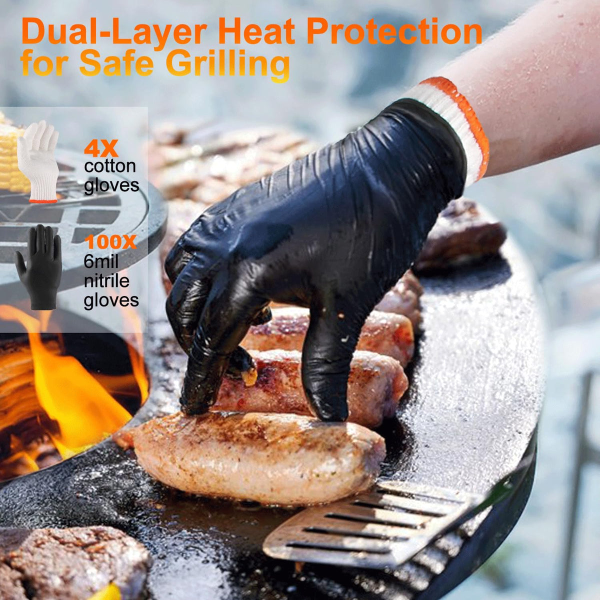 ANBOSON BBQ Gloves textured grip for greasy foods