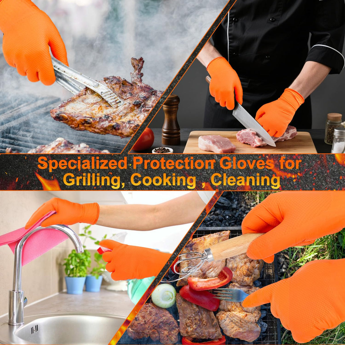 ANBOSON gloves support grilling, cooking, and garden chores with flexible protection.