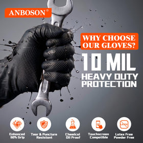 ANBOSON gloves with diamond grip close-up showing enhanced palm traction.