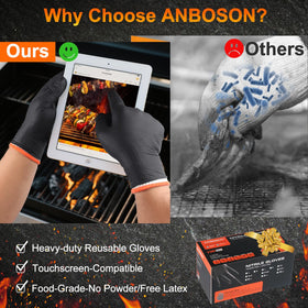ANBOSON latex-free, powder-free gloves are food-safe for cooking