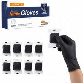 ANBOSON nitrile gloves 5mil packaging in sealed packs for on-the-go hygiene