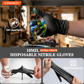 Close-up of ANBOSON glove texture showing enhanced grip