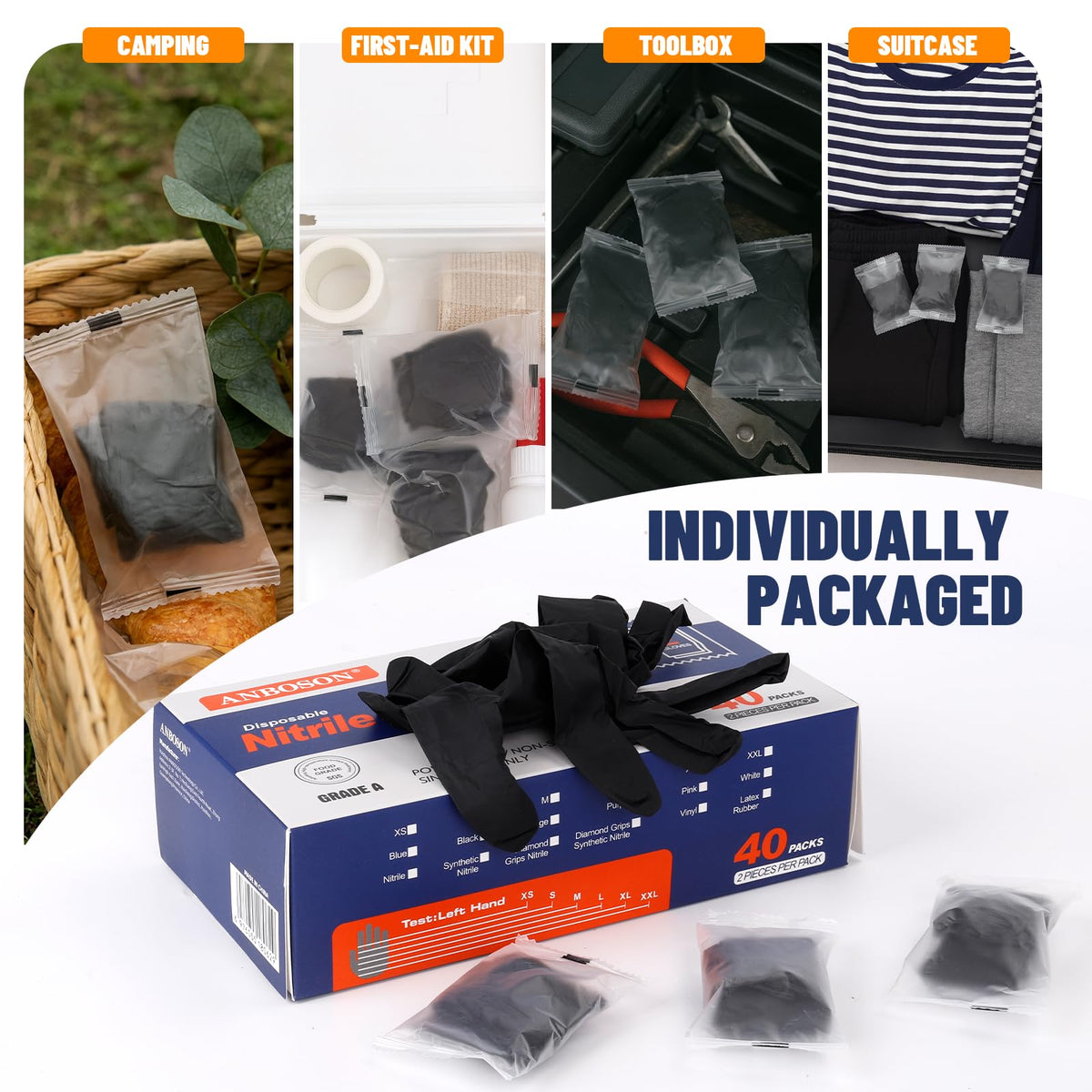 ANBOSON nitrile gloves suitable for food prep and cleaning tasks