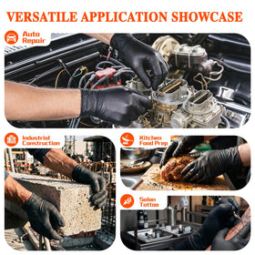 ANBOSON nitrile gloves showing touchscreen compatibility during use