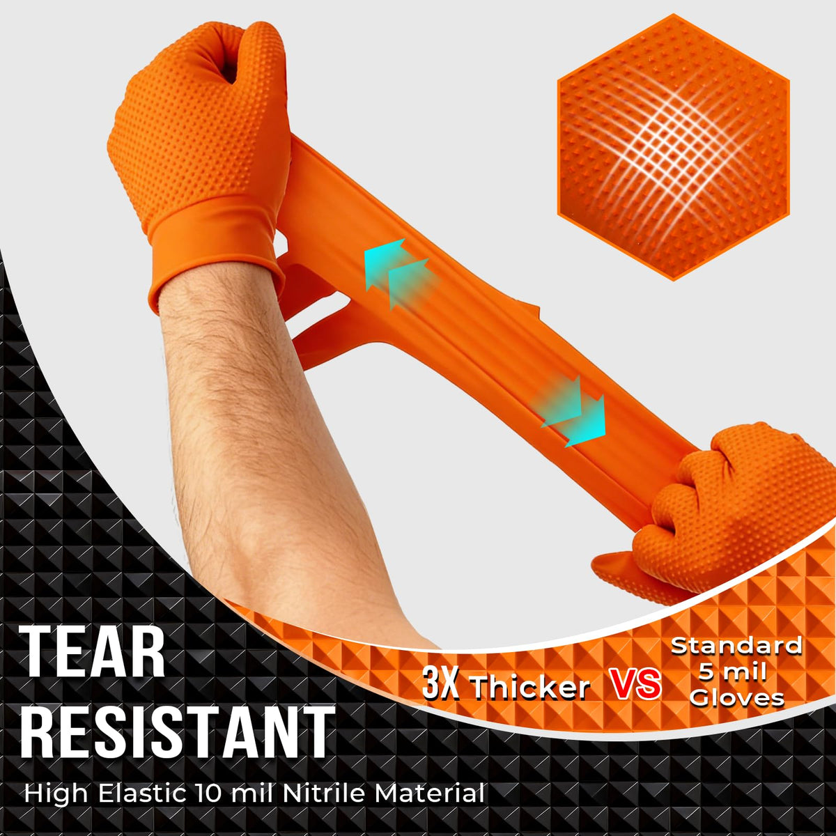 ANBOSON orange 10mil nitrile gloves true-to-size fit boosts precision tasks