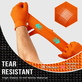 ANBOSON orange 10mil nitrile gloves true-to-size fit boosts precision tasks