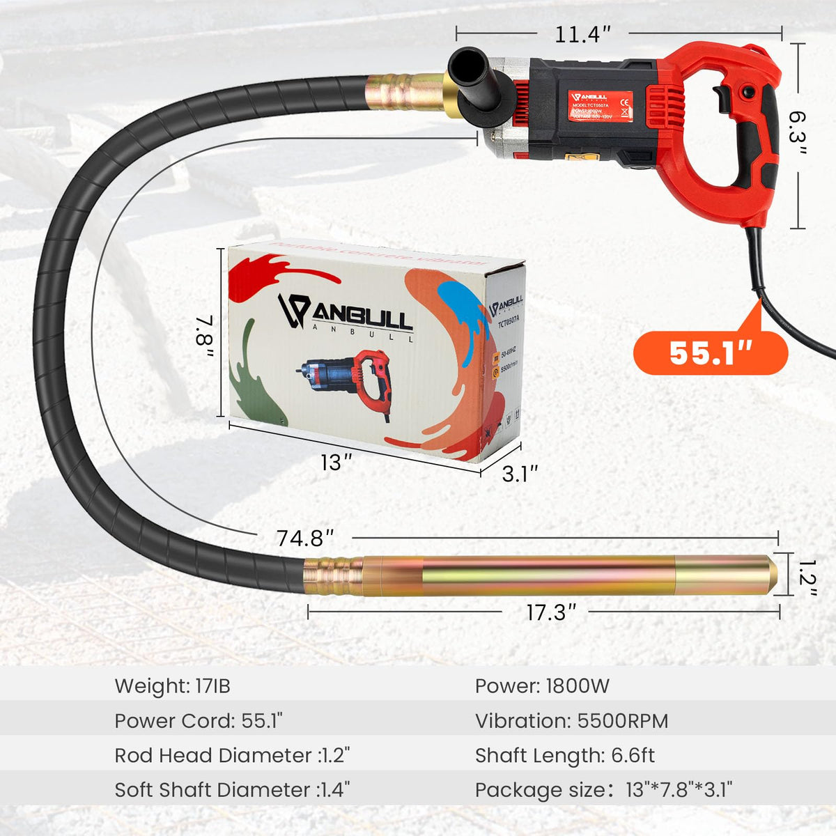 Anbull ergonomic handle with anti-slip grip improves control during operation
