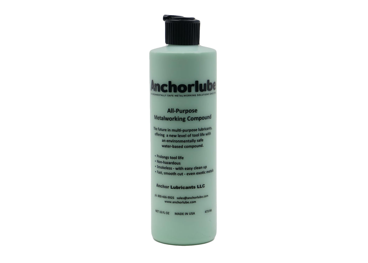Anchorlube bottle pours smoothly for clean metalwork.