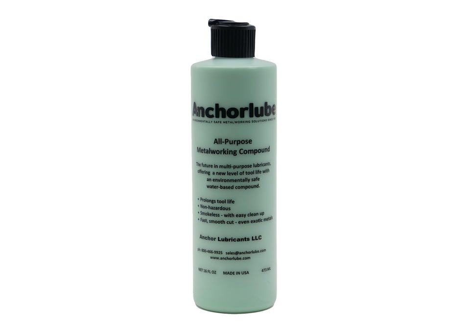 Anchorlube bottle pours smoothly for clean metalwork.