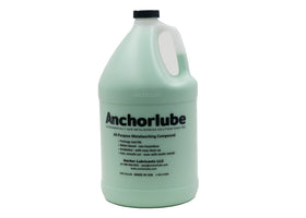 Anchorlube bottle pour shows a clean, water-based lubricant for precise metalworking tasks.