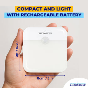 Anchors Up magnetic backplate with adhesive pads for versatile mounting